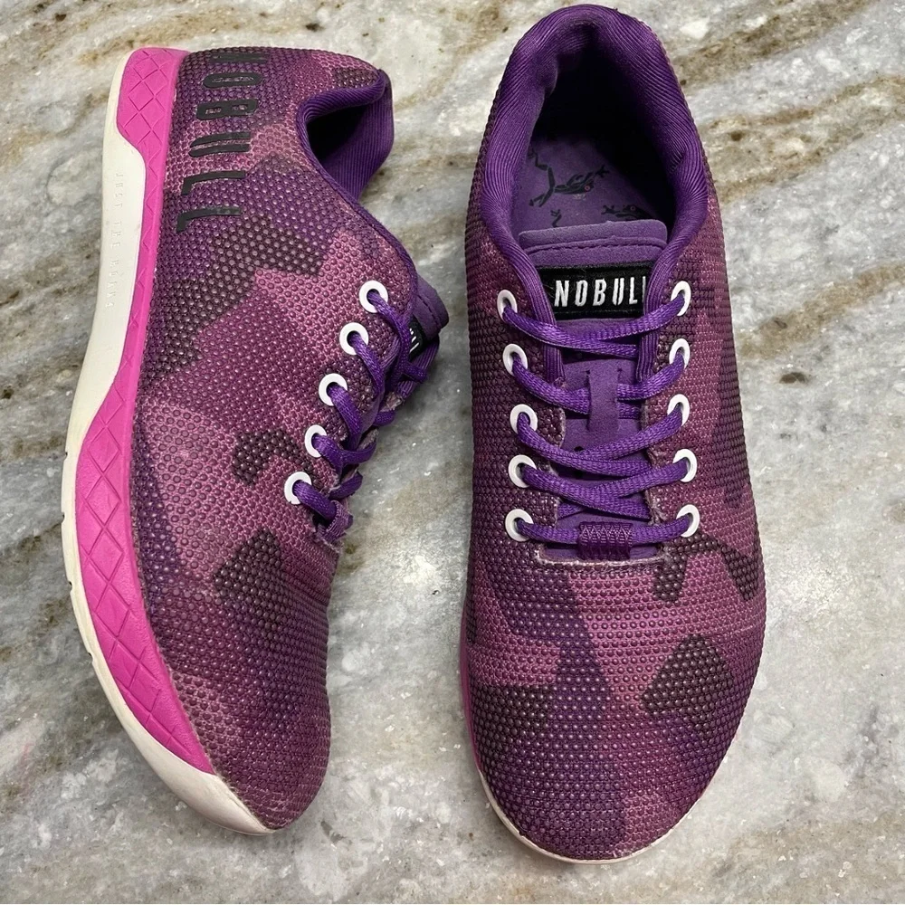 NOBULL purple camo trainers Men’s 8 Women’s 9.5